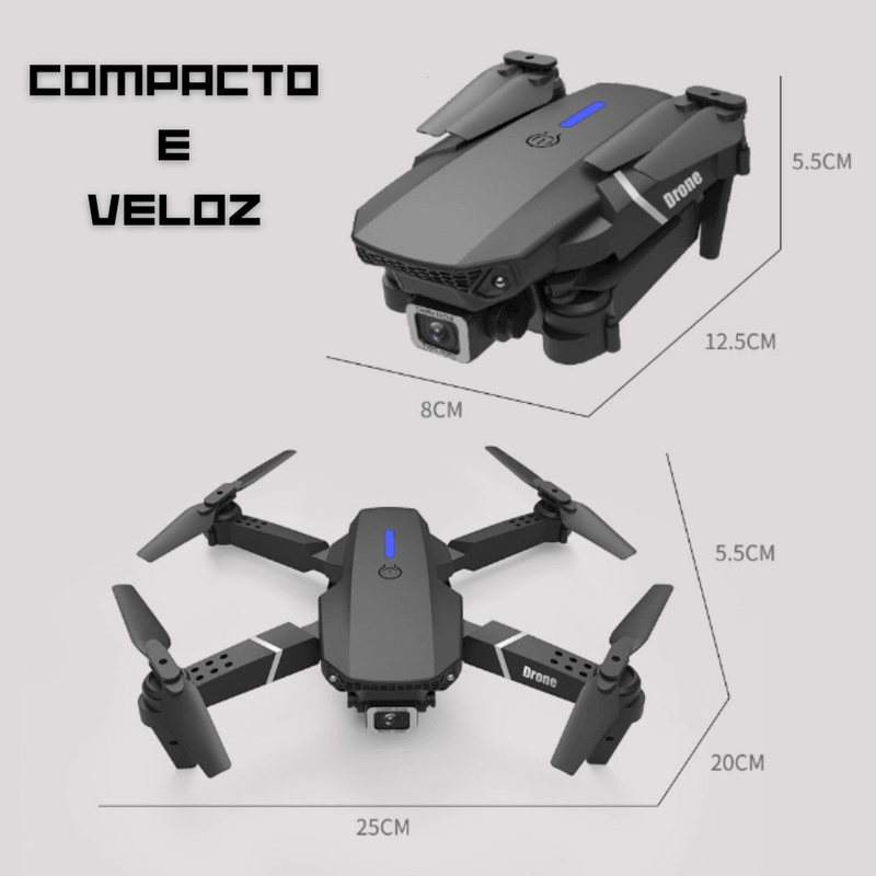 Drone Profissional Wifi com Controle Remoto Adaptável/Zangão - LOJA DO FROIFO